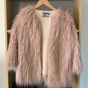 Pam & Gela faux fur pink jacket